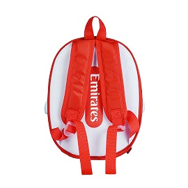 Emirates - Young flyer backpack, red. Great for school or to take on your  adventures, this children's backpack is shaped like a plane and has lots of  compartments to keep lunch, books