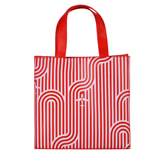 Cosmo lunch bag, red & white HS Code - 4202.9920